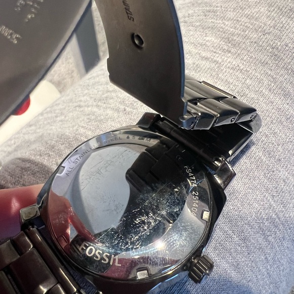 Fossil Machine Smoke Stainless Steel Watch - good condition! Comes in box - Picture 10 of 13